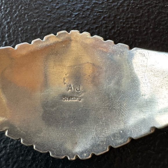 Navajo Sterling Cross Pendants & Red Coral Cuff - Picture 6 of 6